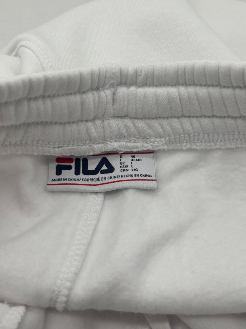 FILA women's Fleece Joggers, White, Sz. L - Picture 5 of 11